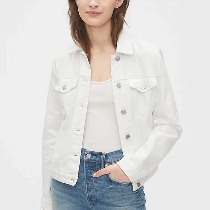 white denim coat