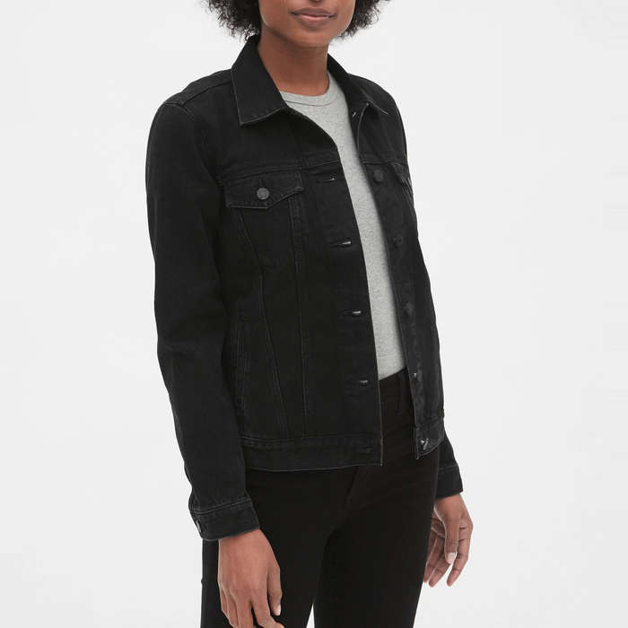 gap black jean jacket
