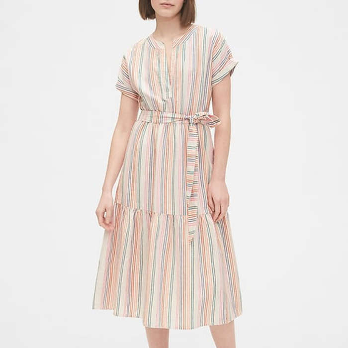 midi linen dresses for women