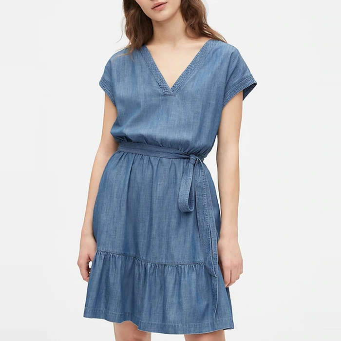 denim frock top