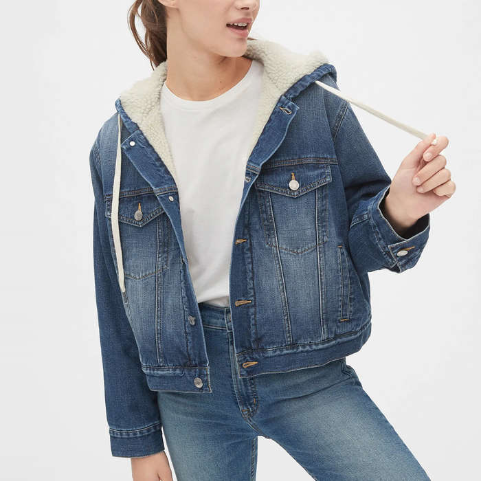 gap sherpa jacket women's