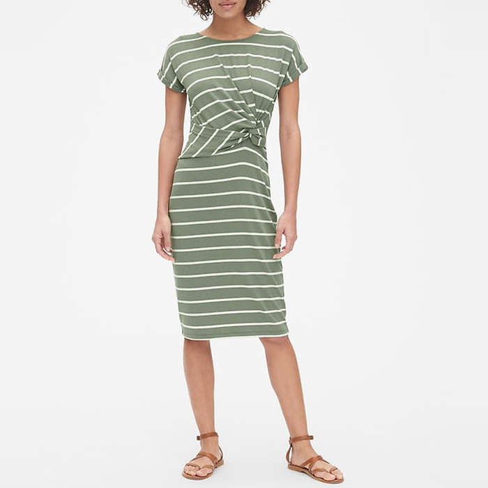 midi cap sleeve dress gap