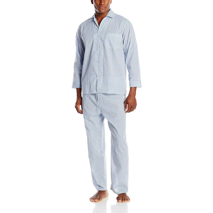 Lonimor Spring Autumn Men Cotton Double Layer Gauze Lapel Pajamas Cotton Simple Set 