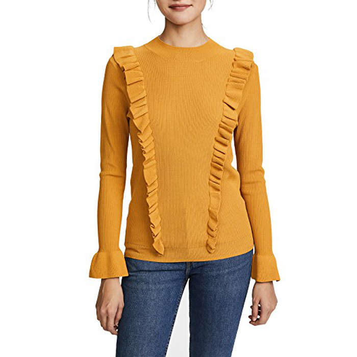 Curvy Rib Knit Sweater Top main image 1