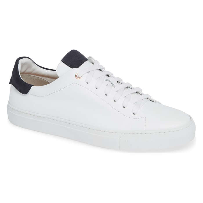 white casual leather shoes