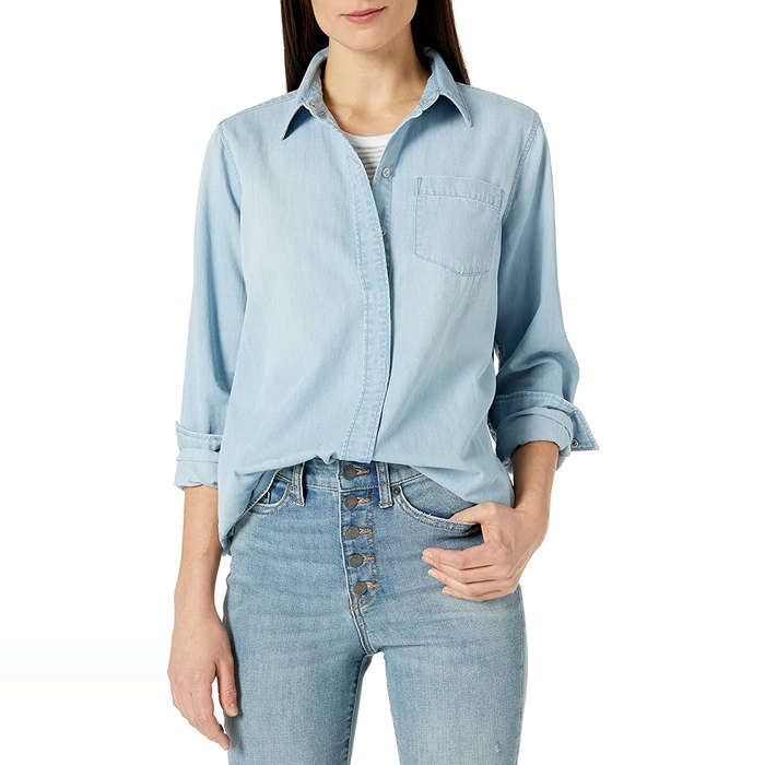 lightweight denim shirt womens