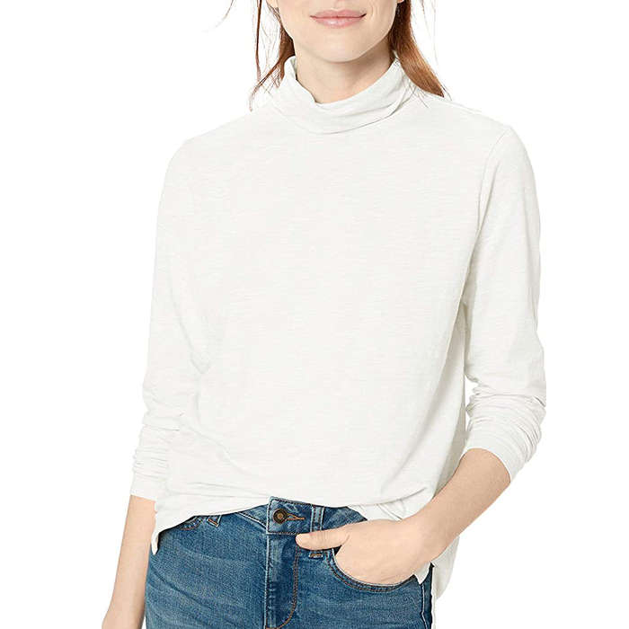 white thin turtleneck
