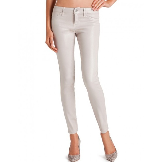 coated white jeans