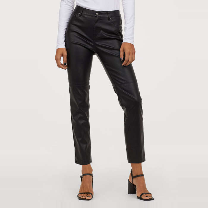 mens leather shorts h&m