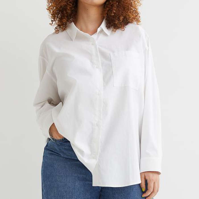 white button down plus size