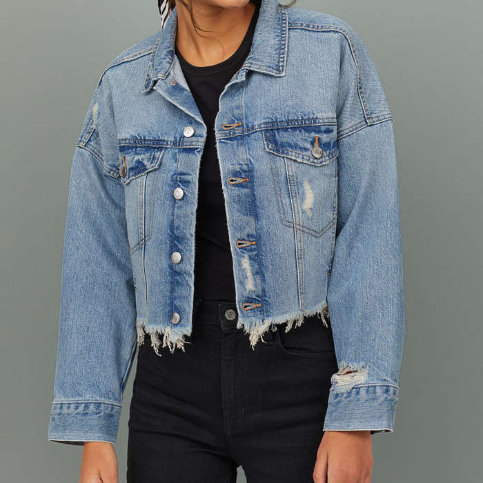 short cropped jean jacket
