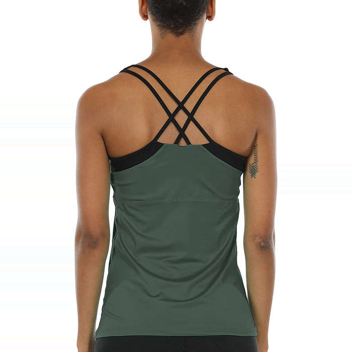 best yoga tops with built in bra