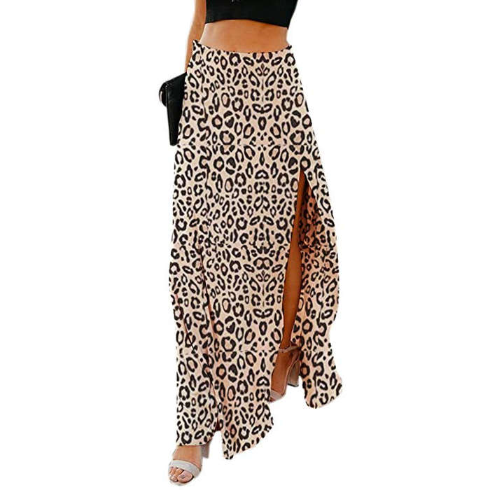 high waisted leopard skirt