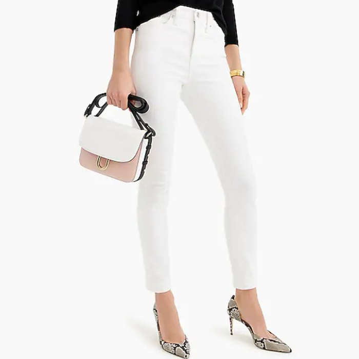 women's high rise white skinny jeans