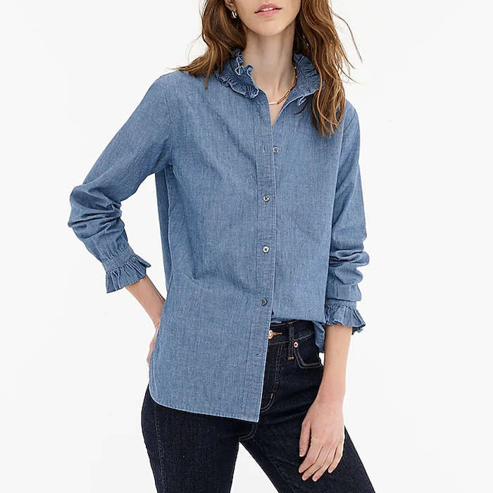 fitted chambray shirt womens