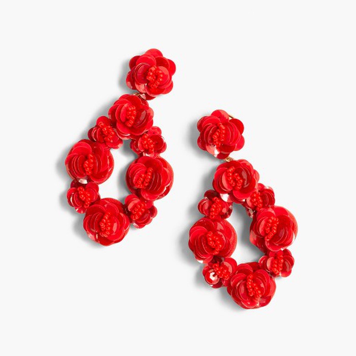 10 Best Summer Statement Earrings Rank Style J Crew Leather Backed Sequin Petal Earrings