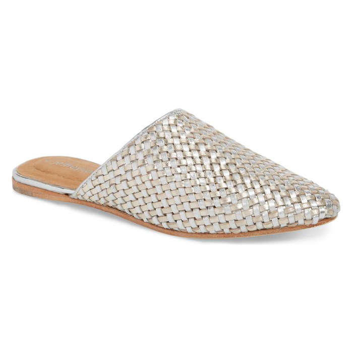 leather weave mules