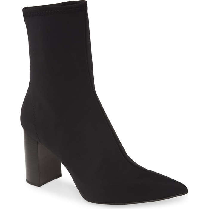leather pointed toe booties