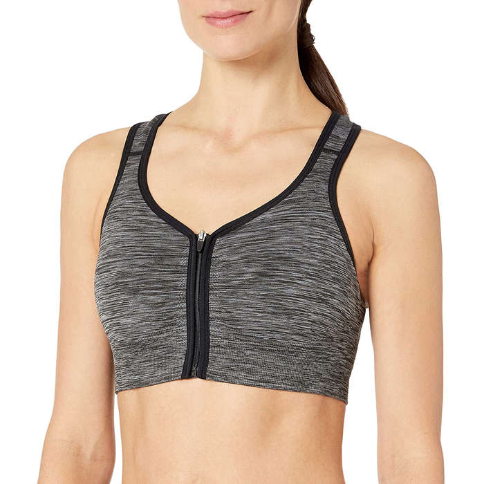 jockey zipper front sports bra