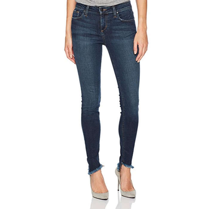 womens black raw hem jeans