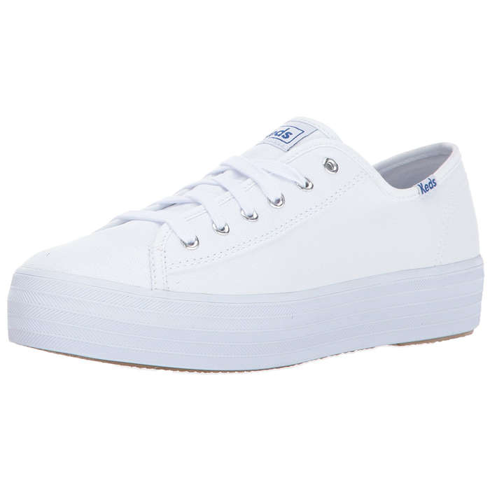 platform white canvas sneakers