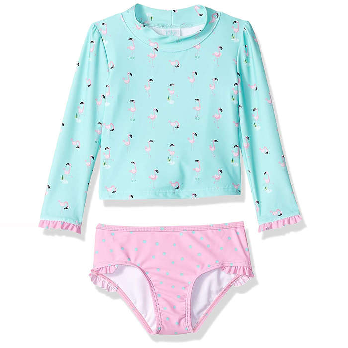 Kiko /& Max Girls Suit Set with Short Sleeve Rashguard Swim Shirt