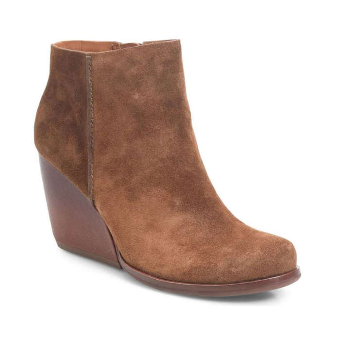 high heel wedge booties