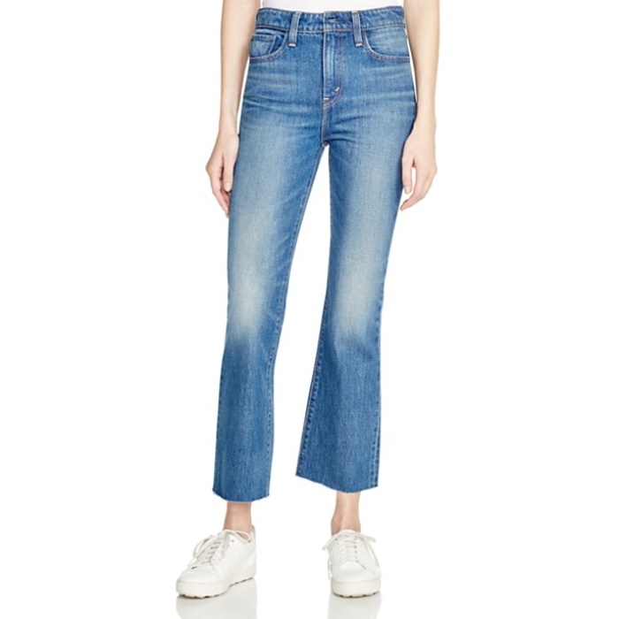 cropped kick flare jeans
