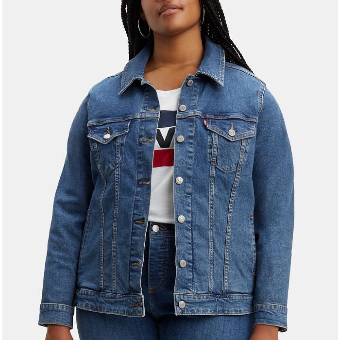 levi denim jacket womens plus size