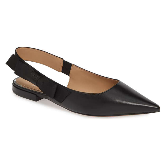 black slingback flat shoes
