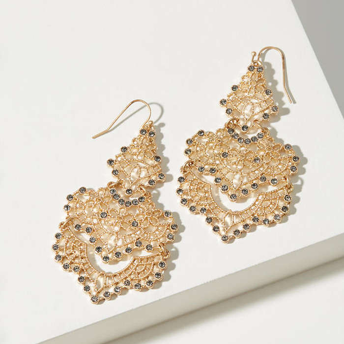10 Best Statement Earrings Rank Style Loft Crystal Filigree Chandelier Earrings