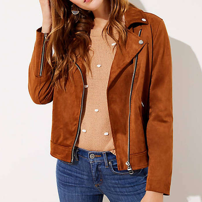 petite faux suede jacket