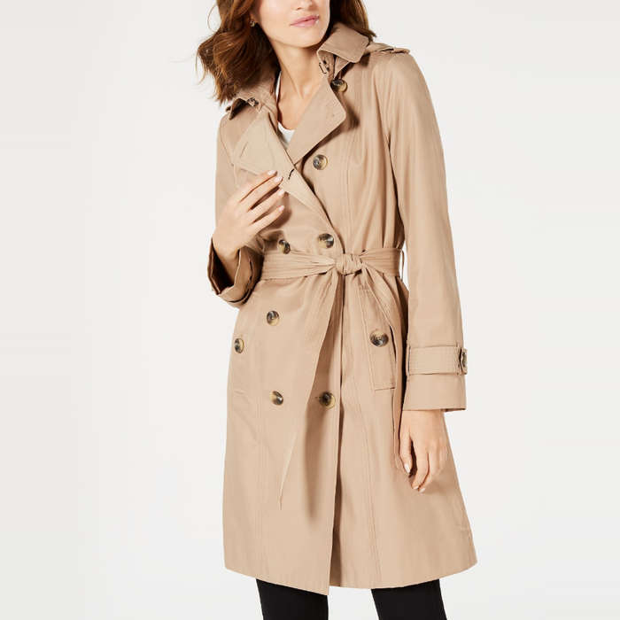 Petite Trench Coat With Removable Lining - Tradingbasis