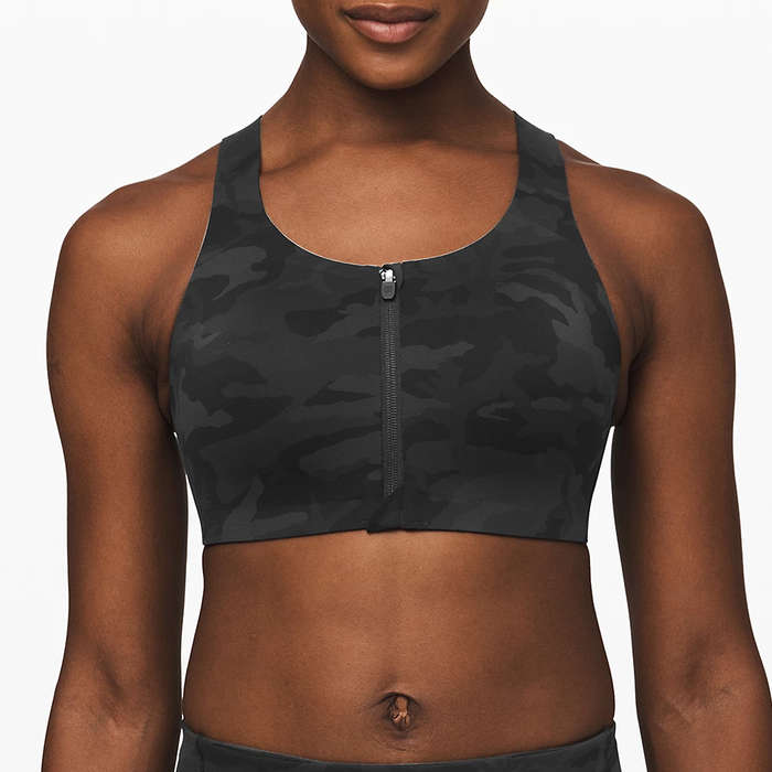 lululemon zip front sports bra