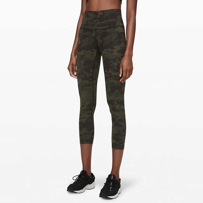 green camo workout leggings