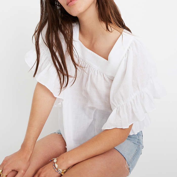 dressy white blouses short sleeve