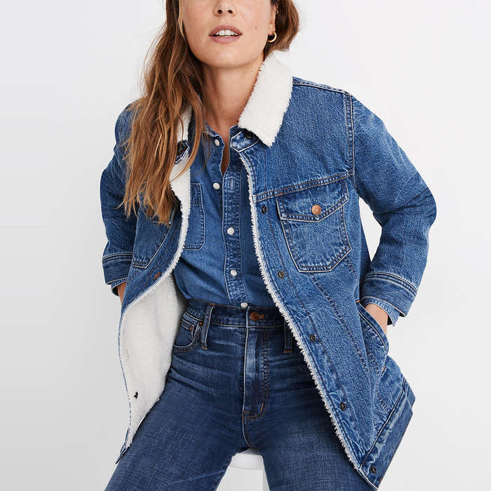 lined denim jacket womens