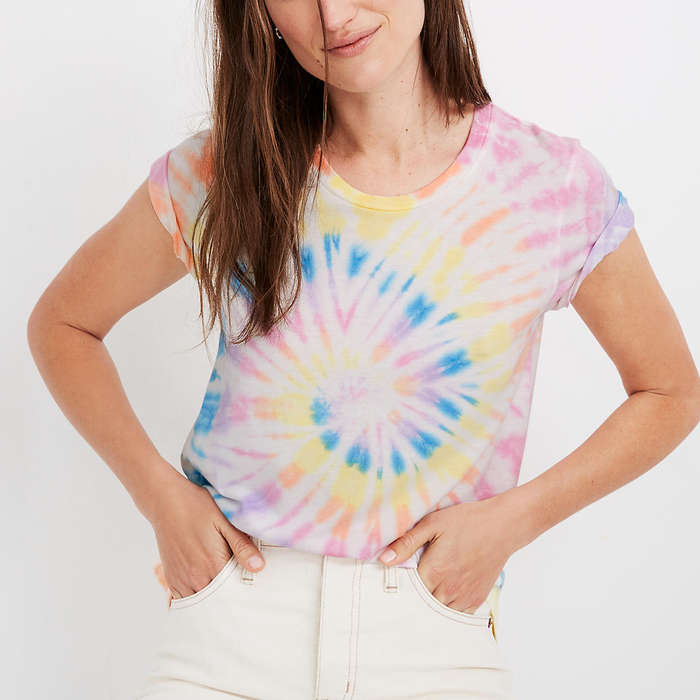 madewell tie dye t shirt dress