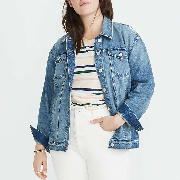 plus size oversized denim jacket