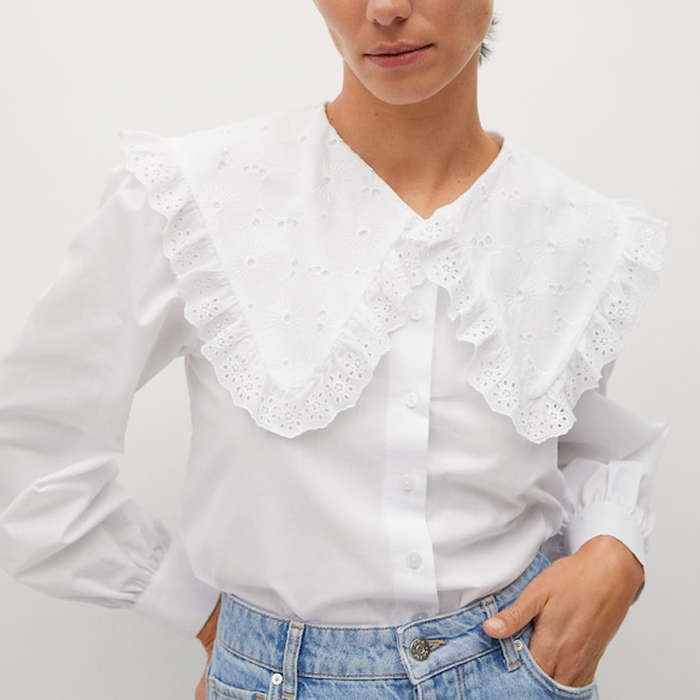 double baby collar shirt mango