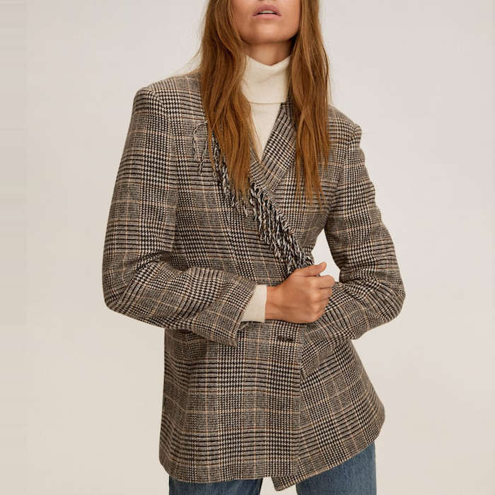 gap modern plaid blazer