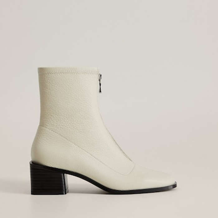 white ankle boots mango