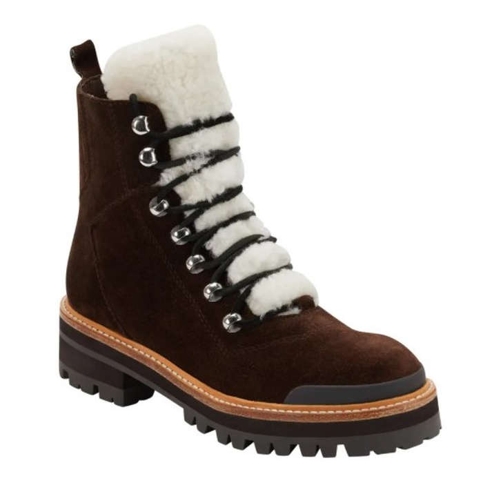 cara shearling lace up boots