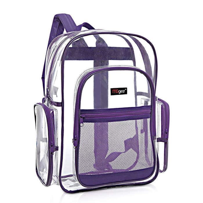 clear backpacks in store