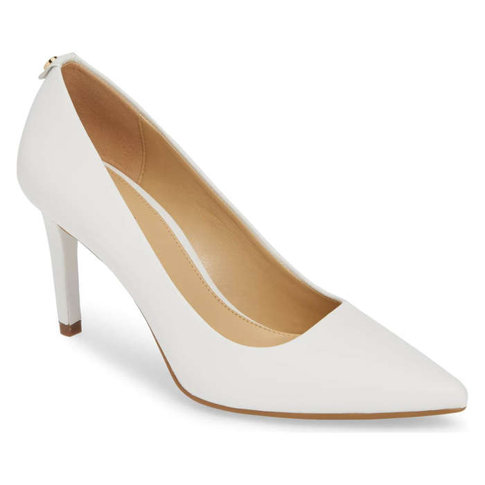 comfortable white pumps