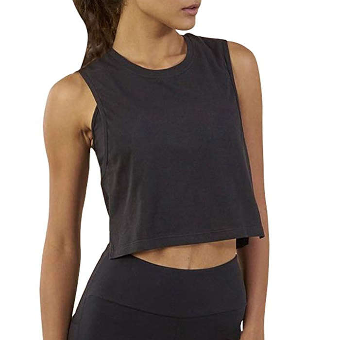 long crop tops for gym