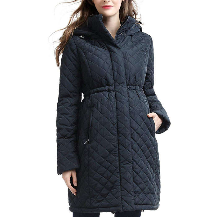 Momo Maternity Outerwear Womens Prue Quilted Parka Coat Pregnancy Winter Jacket
