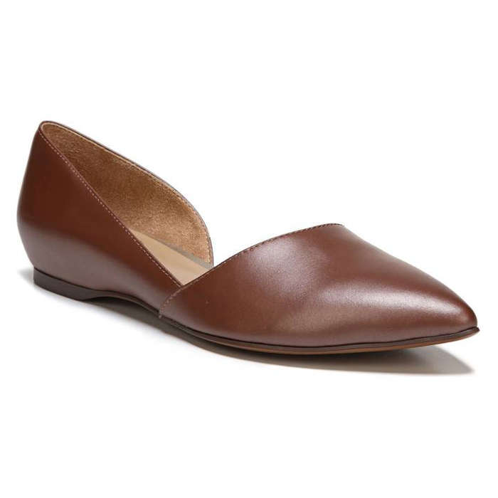 tan flats pointed toe