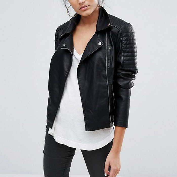 ladies faux leather jacket