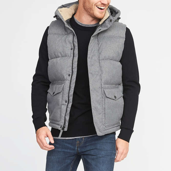 mens vest with a hood